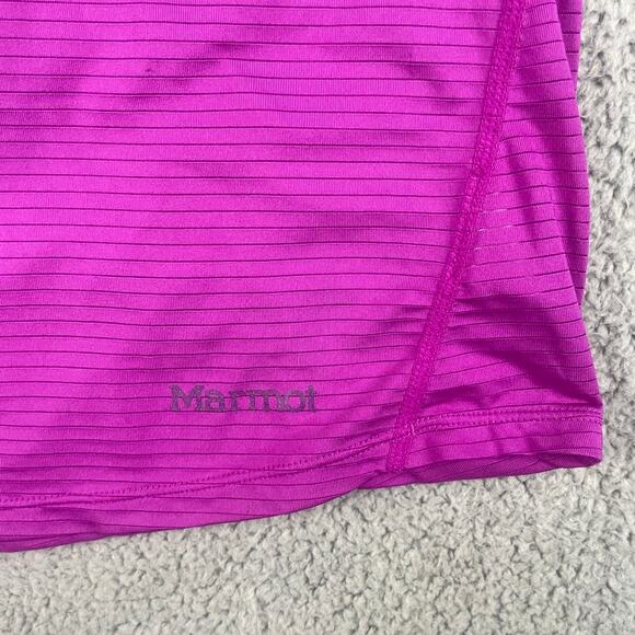 Marmot Women's Medium Purple Striped Polyester Elastane Short Sleeve Shirt - Picture 3 of 10